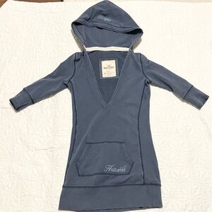 Y2K Hollister V neck hooded sweatshirt size small vintage